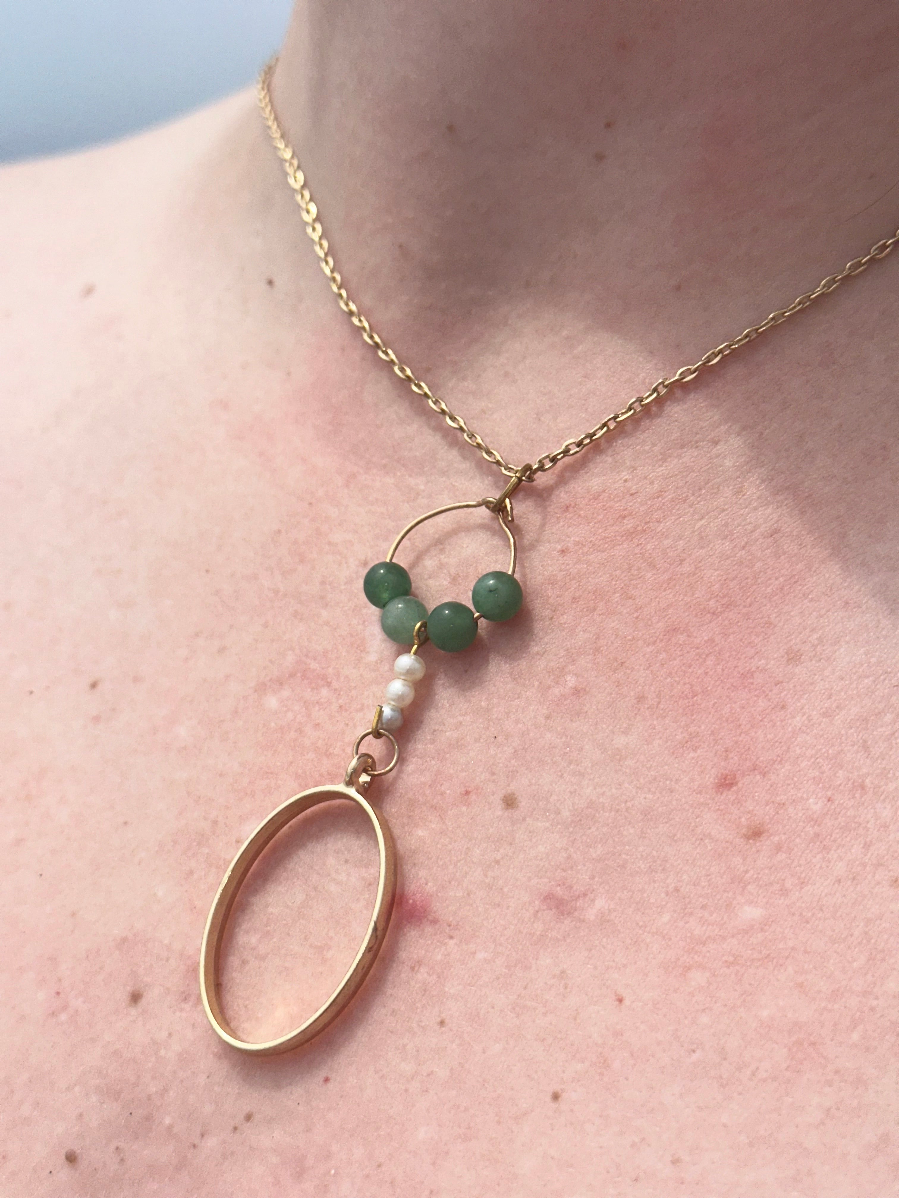 Aventurine with Pearl Necklace