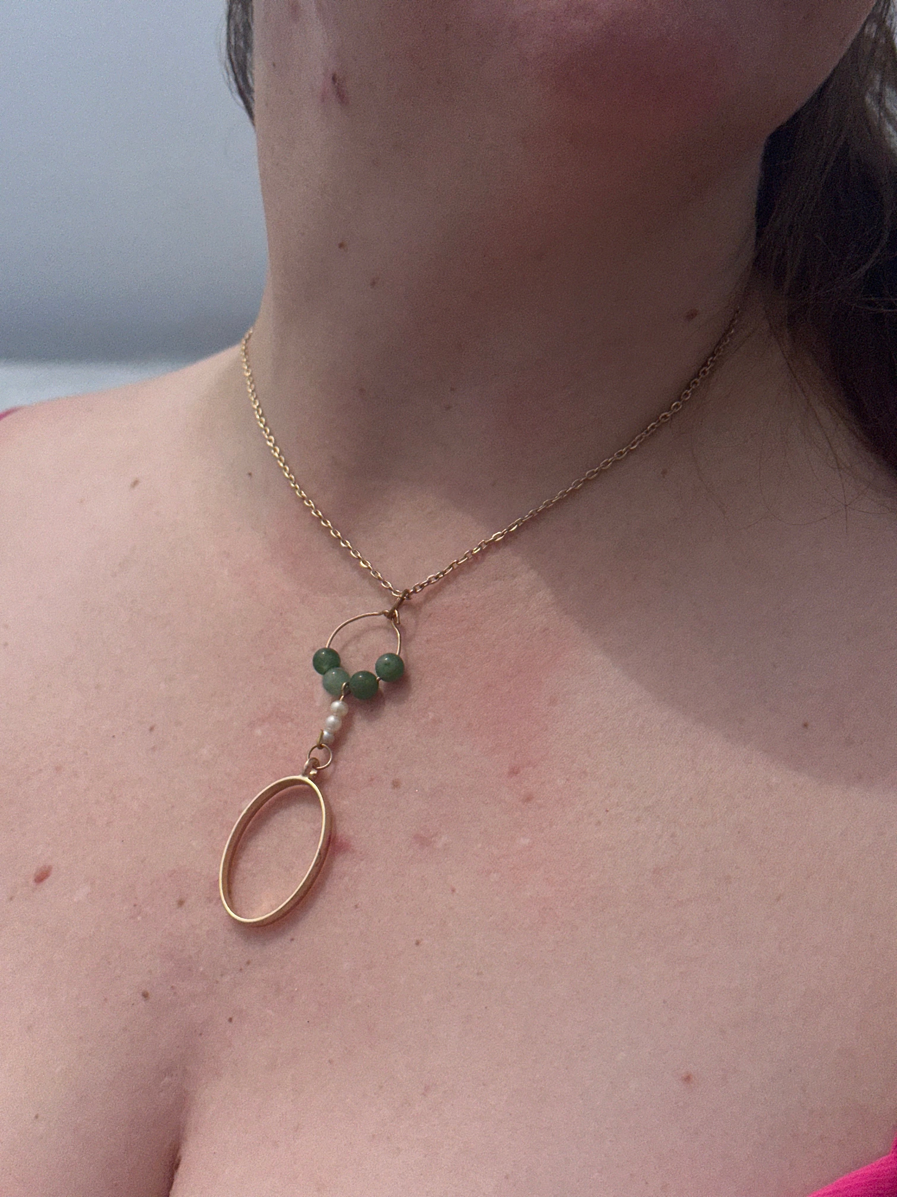 Aventurine with Pearl Necklace