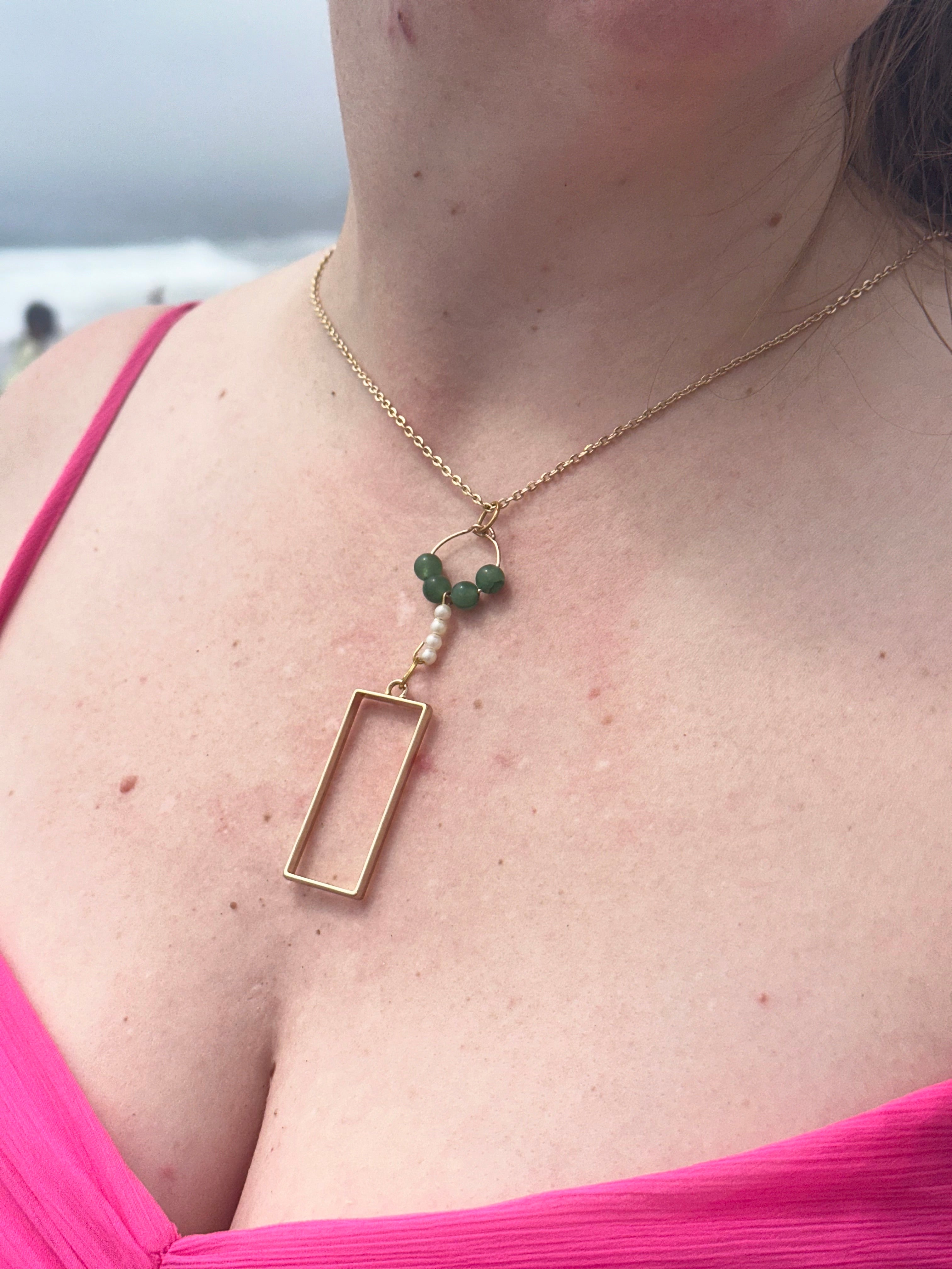 Aventurine with Pearl Necklace
