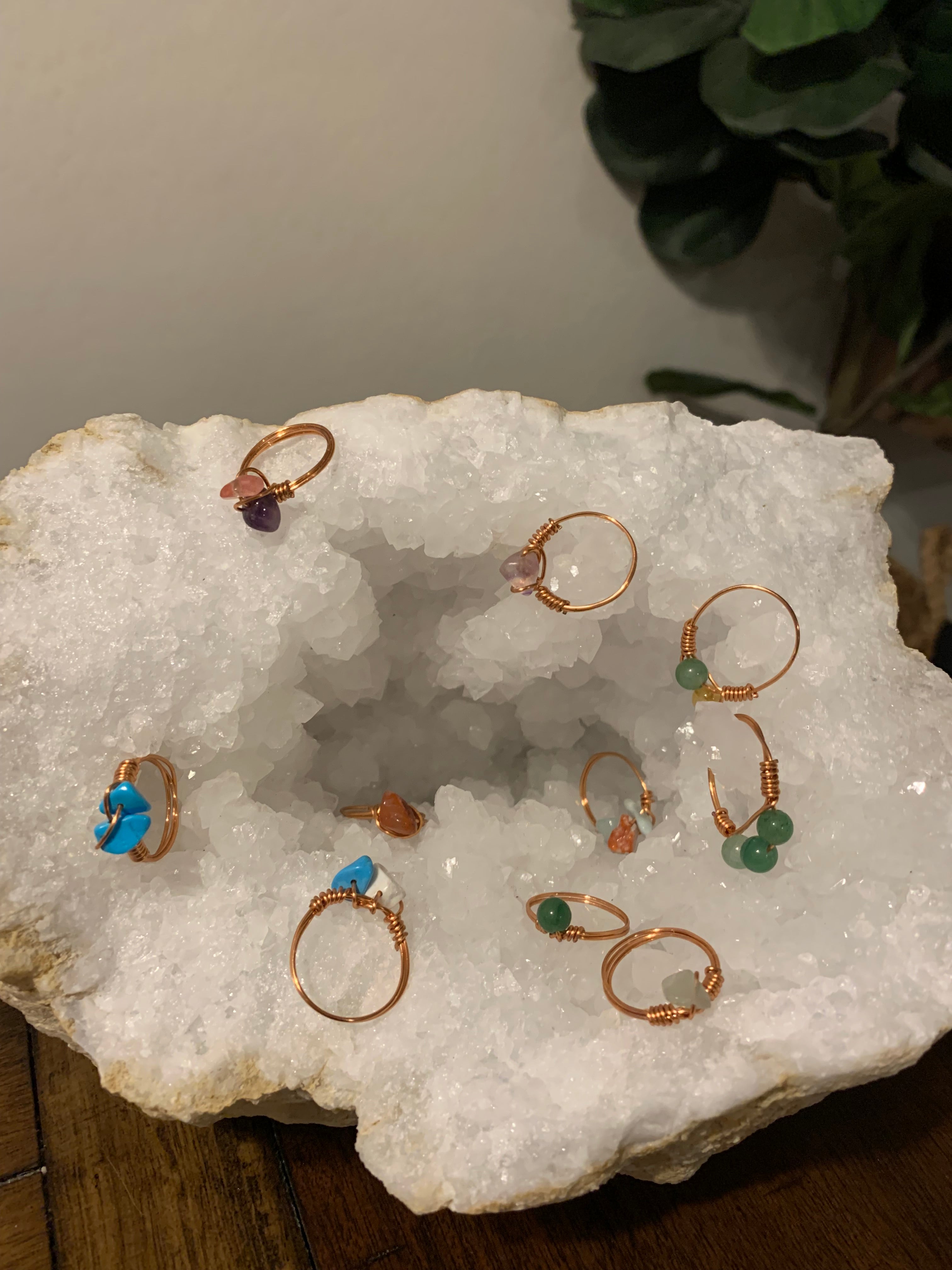 Assorted Crystal Copper Ring